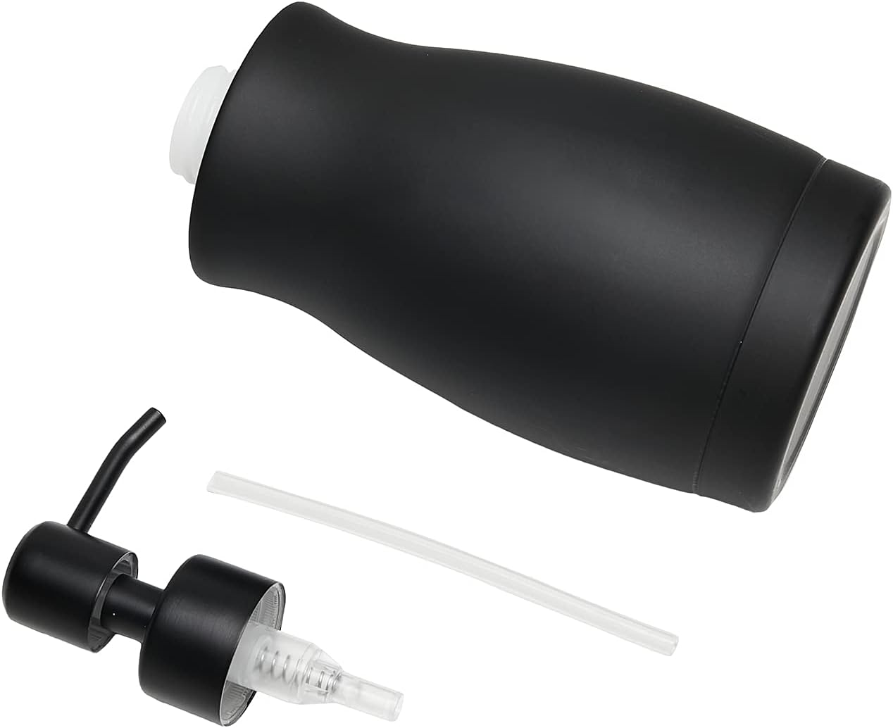 304 Stainless Steel Countertop Black Soap Dispenser Rust Resistant Leak-Proof Liquid Hand Sanitizer Pump with Hopper,for Kitchen Sink, Countertop, Bathroom (13.5oz/400ml)