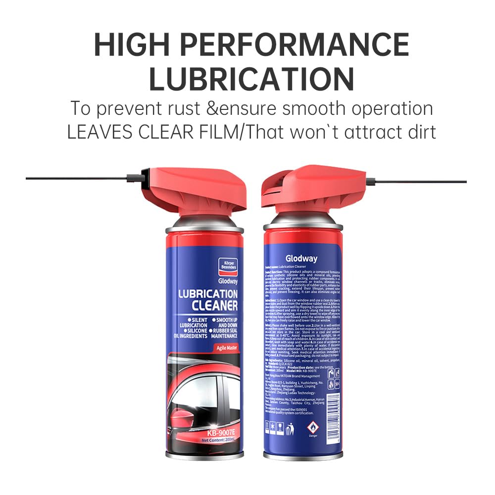 Glodway Specialist Silicone Lubricant Spary,Garage Door Lubricant Oil,with Smart Straw Sprays 2 Ways,for Door Higne,Bike,Sewing Machine,Metal Parts,10 OZ(Pack 3)