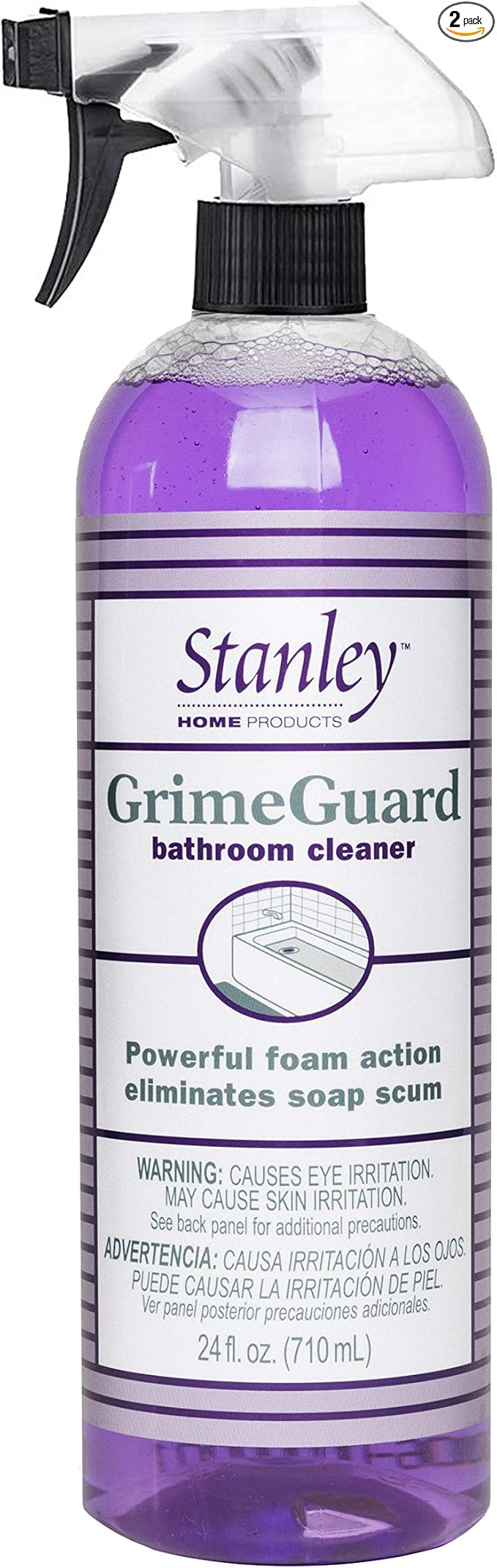 STANLEY HOME PRODUCTS GrimeGuard Bathroom Cleaner - Bleach Free & Non Abrasive Eco Shower & Kitchen Tiles - Cleans Grime (Bottle with Sprayer)