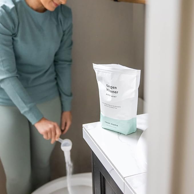 Clean Mama Natural Oxygen Whitener and Stain Remover - Color-Safe Natural Bleach Alternative - Plant-Derived Oxygen Powder, Whitens & Brightens Whites and Colors - Lemon, 2.53 lbs, 2 Pack