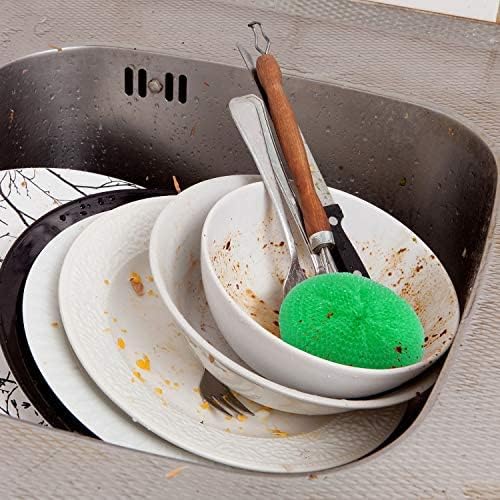 Blulu Plastic Dish Scrubbers for Dishes Pot Round Nylon Pad, Mesh Scouring Non Scratch Pads(Rainbow Colors,30 Pieces)