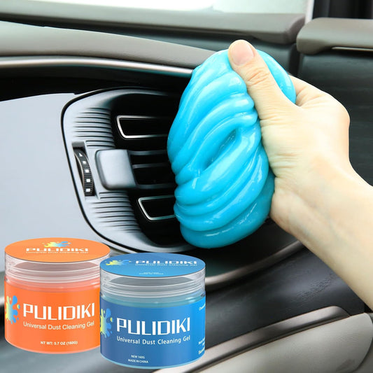 PULIDIKI Car Cleaning Gel for Car Detailing Putty Car Slime Cleaner Car Interior Cleaner Car Cleaning Supplies Auto Cleaning Kits Car Putty Car Accessories Blue Orange (2Pack)