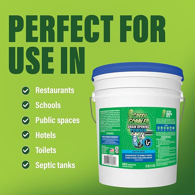 Best Eco Friendly Drain Line Cleaner | Main Drain Lines | Sink and Floor Pipes | Sewers | Urinals | Toilets | for use in Residential or Commercial Drains