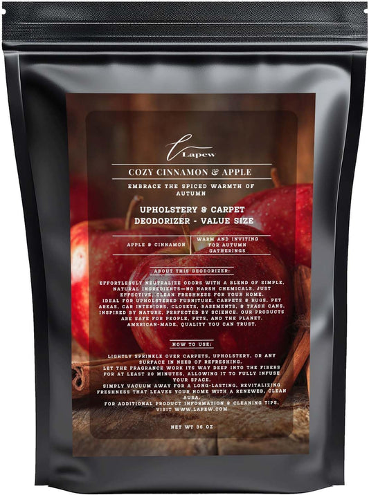 Cozy Cinnamon & Apple Carpet Freshener Powder Refill 36 oz | Powerful Odor Eliminator for Home | Upholstery Deodorizer | Carpet Deodorizer | Pet Urine | Cat Litter Box