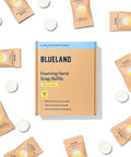 BLUELAND Foaming Hand Soap Refill Tablets, 10-Pack, Perrine Lemon Scent, Eco Friendly Cleaning Products, 10 x 9 Fl oz