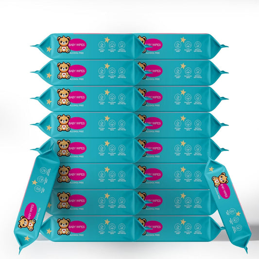 Ioly's Baby Wipes Unscented Wet Wipes 99% Water Based with Aloe Vera Fragrance Free Travel Pack 20 ct Hypoallergenic Water wipes for Sensitive Skin Toallitas Húmedas para Bebés Bulk Available