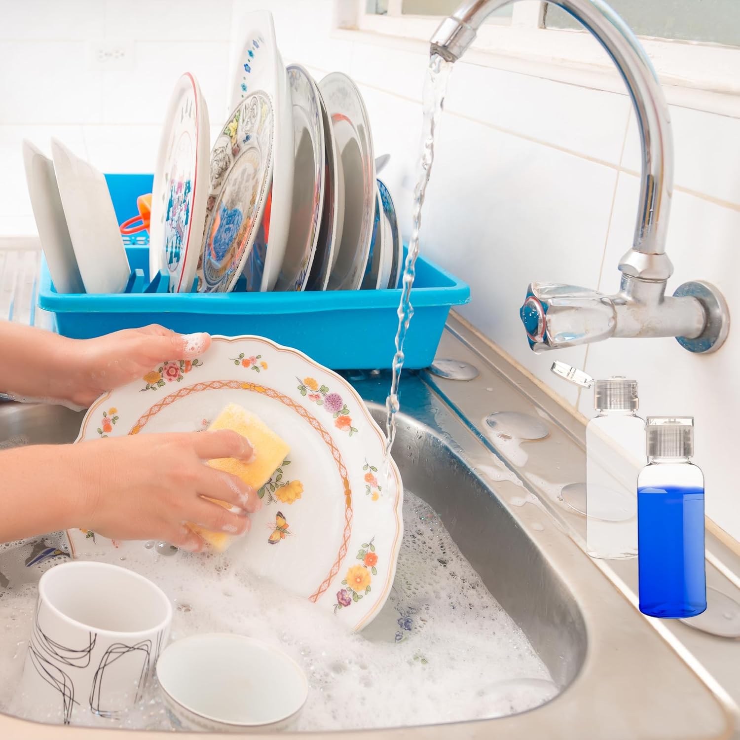 60 Pack 1.7oz/50ml Travel Empty Bottles with Flip Cap Plastic Empty Hand Sanitizer Bottles Travel Size Squeezable Bottles Container Refillable Clear for Shampoo Baby Shower Body Soap Wedding Party