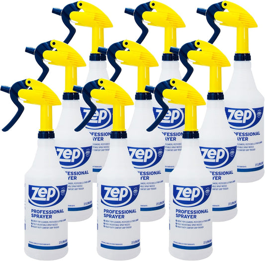 Zep Professional Sprayer Bottle - 32 oz (Case of 9) - HDPRO9 - Versatile Adjustable Nozzle Spray Bottles With A Fine Mist or Powerful Spray; Refillable Spray Bottle For Diluted Concentrate, Chemical
