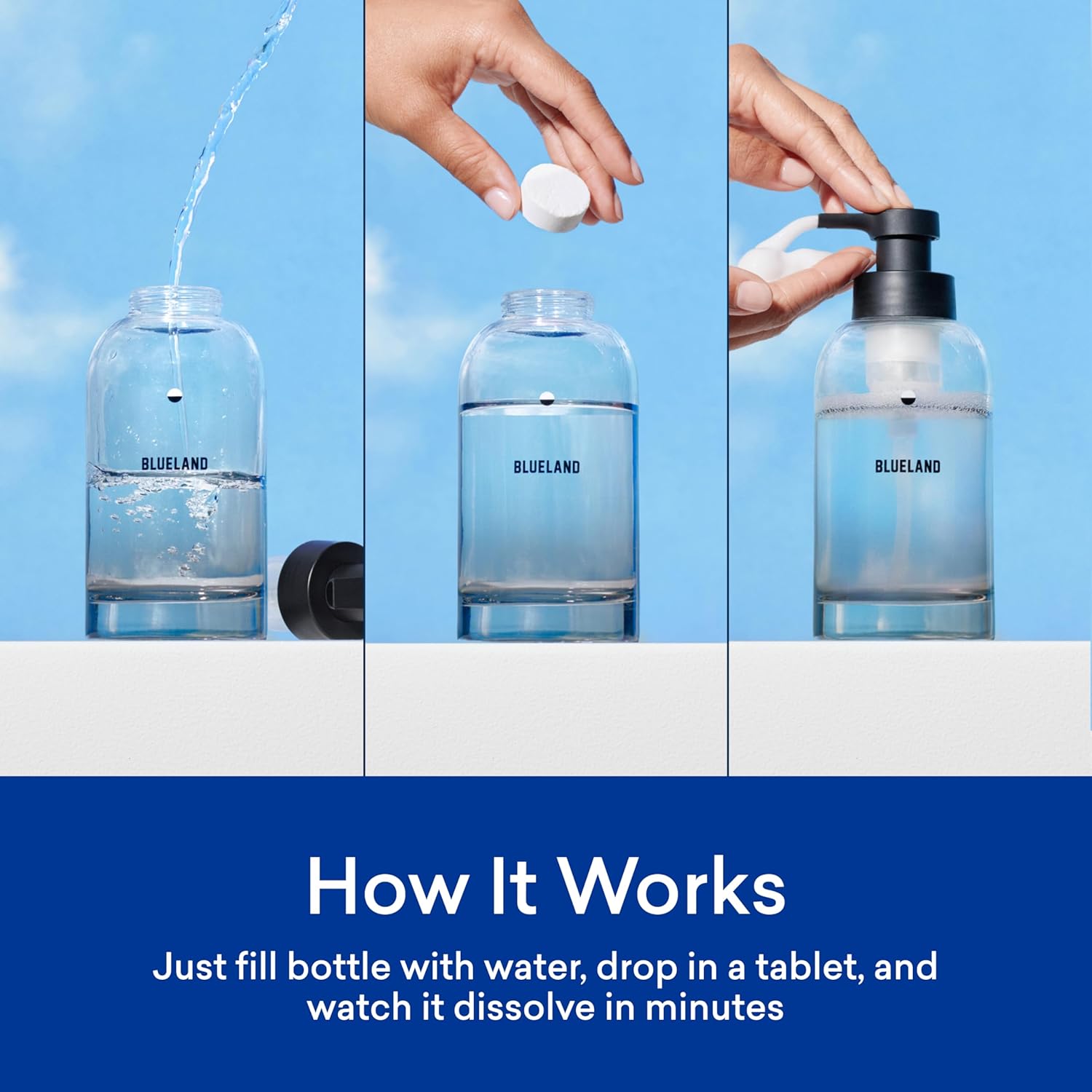 BLUELAND Foaming Hand Soap Refill Tablets, 10-Pack, Variety Pack Scents, Eco Friendly Cleaning Products, 10 x 9 Fl oz