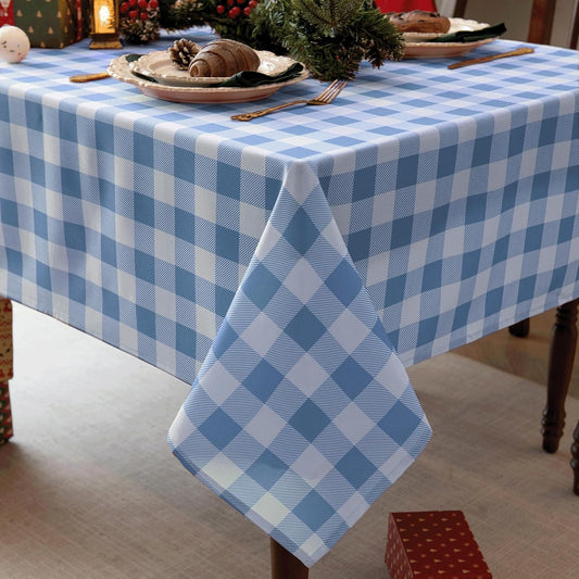 Classic Gingham Buffalo Tablecloth Fabric - Oblong 58x144 Inch Water Proof Checkered Table Cloth for Indoor Outdoor - Table Cover for Birthday, Picnics, BBQs, and Parties
